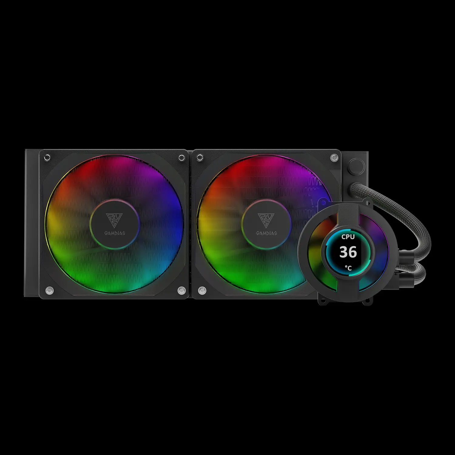 Gamdias Chione P3-240U LCD AIO Liquid Cooler 240mm — 240mm AIO Liquid CPU Cooler with LCD Display