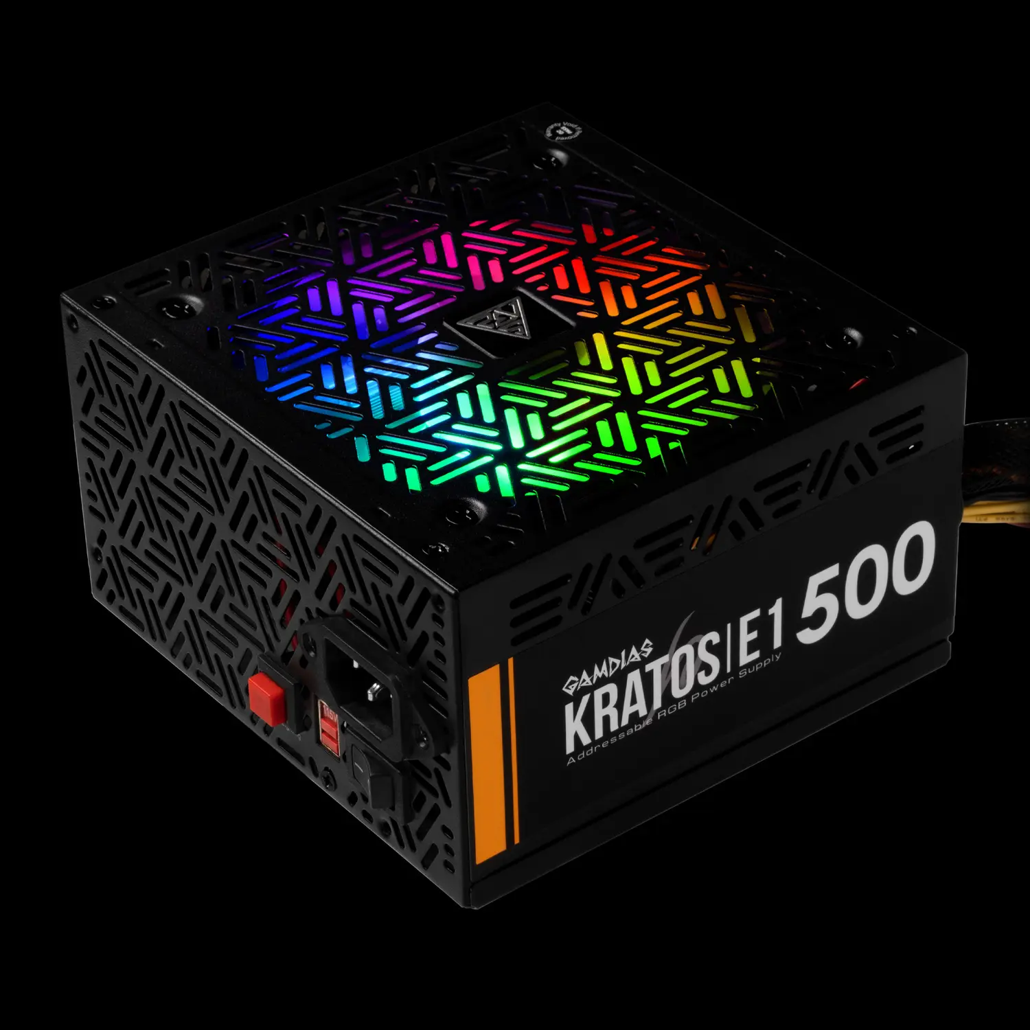 Gamdias Kratos E1-500 RGB 500W — 80+ White Non-Modular Power Supply