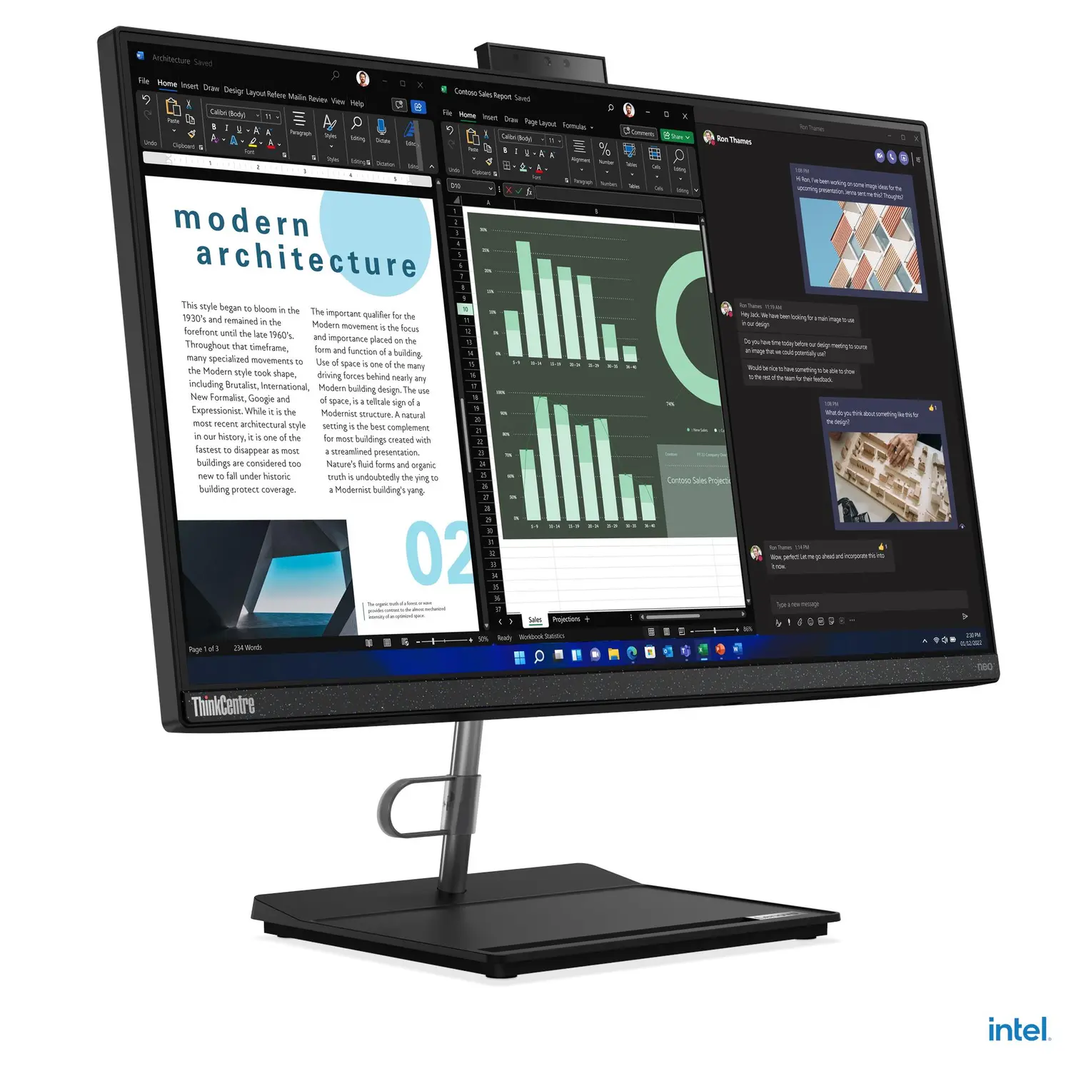 Lenovo ThinkCentre Neo 30a 24 Core i5-13420H — 8 GB / 512 GB SSD, 23.8" FHD All-in-One PC