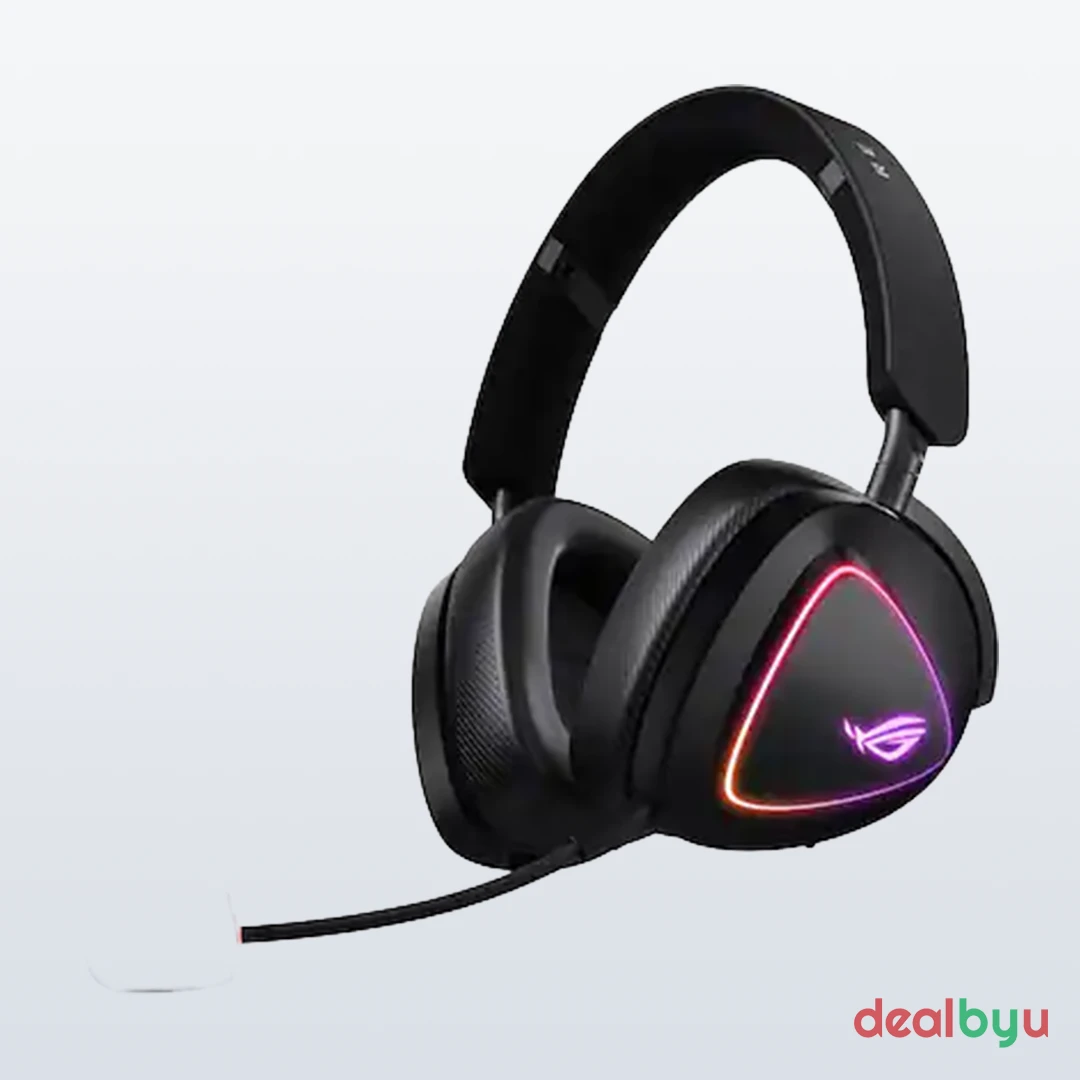 ASUS ROG Delta II — Wireless 2.4GHz + Bluetooth Gaming Headset, Spatial Audio, Detachable boom mic