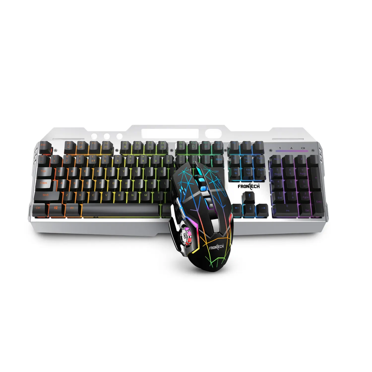 Frontech KB-0025B — Wireless Keyboard + Mouse Combo, RGB, 2.4 GHz wireless