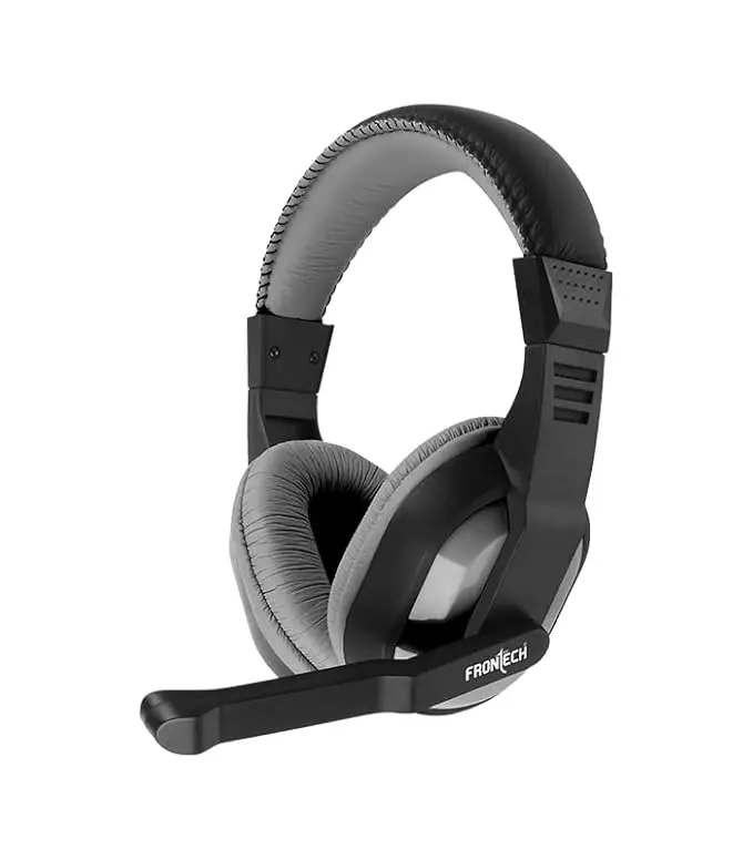 Frontech HF-3447 USB Headphone — Wired USB Office Headset, Fixed boom mic