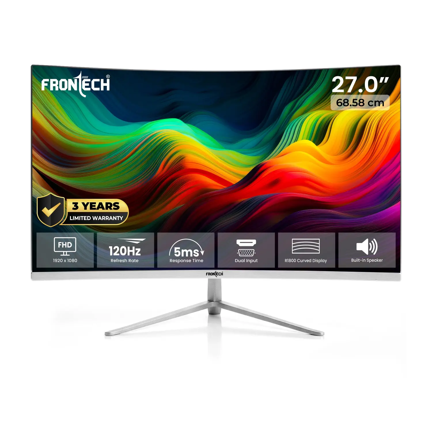 Frontech MON-0085 27 inch FHD 120Hz Curved LED Monitor