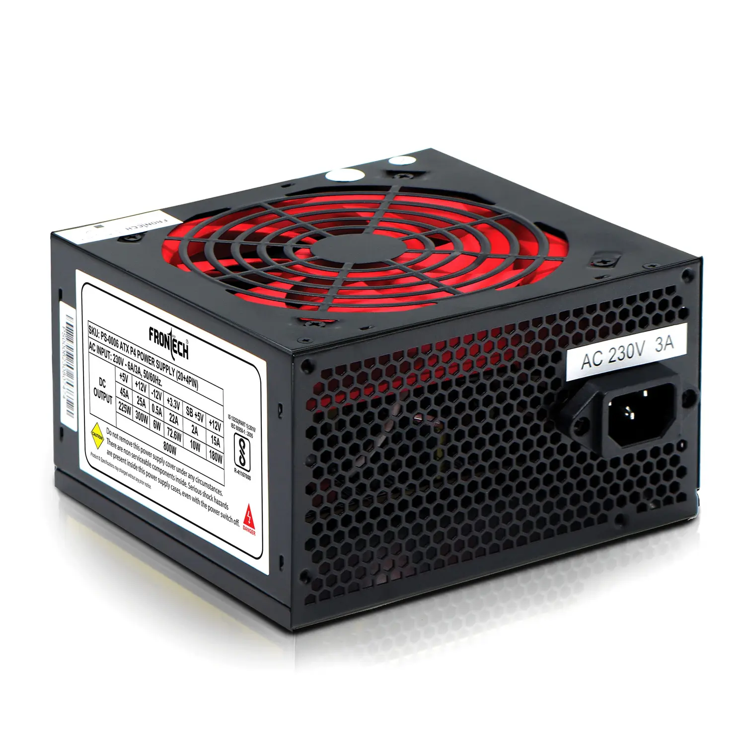 Frontech 800W ATX SMPS (PS-0006) 800W — Uncertified Non-Modular Power Supply