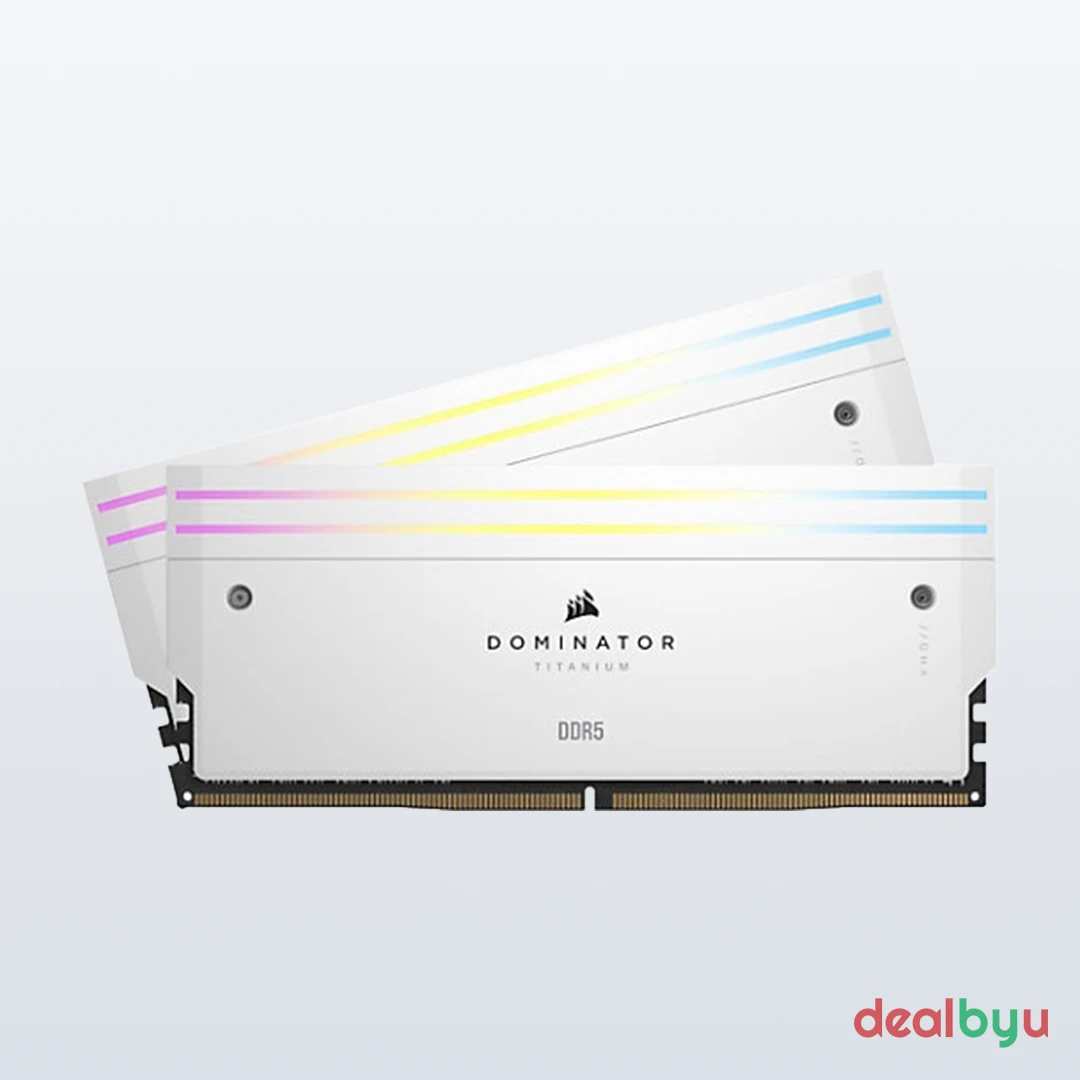 Corsair Dominator Titanium DDR5 64 GB (2 × 32 GB) 6000 MT/s CL30 RGB White Desktop Memory Kit