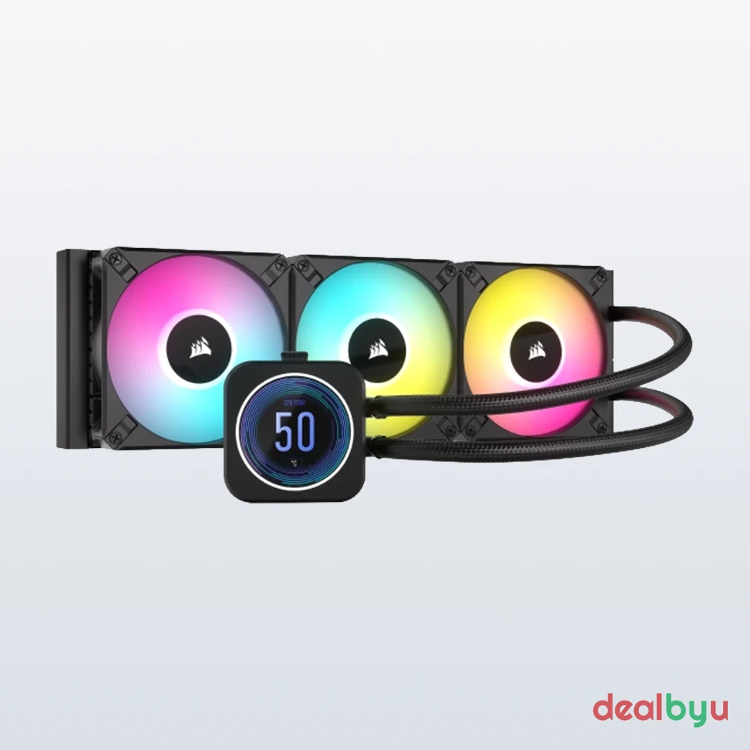 Corsair iCUE H100i Elite LCD XT 240mm Liquid CPU Cooler — 240mm AIO Liquid CPU Cooler with LCD Display