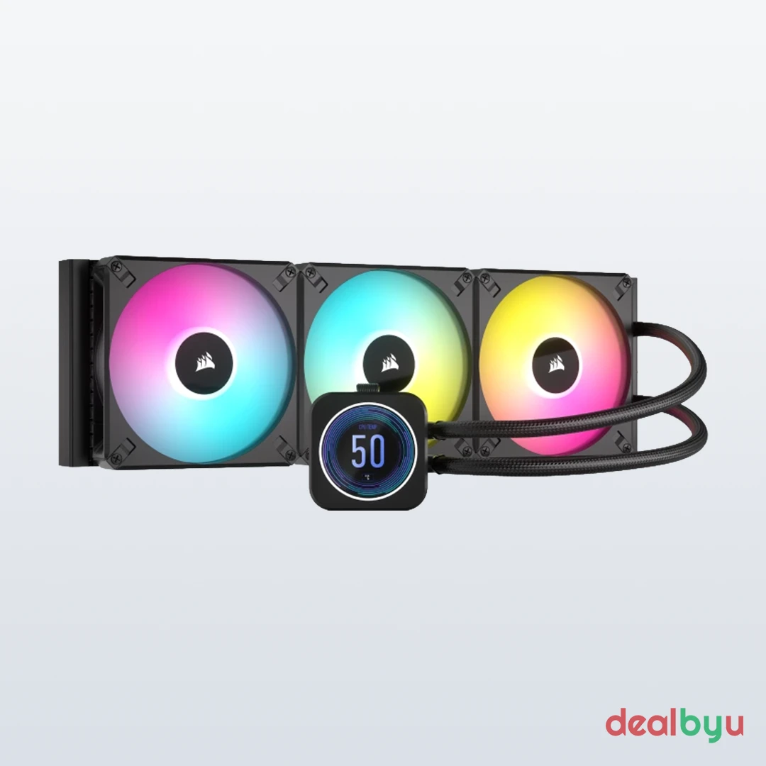 Corsair iCUE H170i Elite LCD XT 420mm Liquid CPU Cooler — 420mm AIO Liquid CPU Cooler with LCD Display