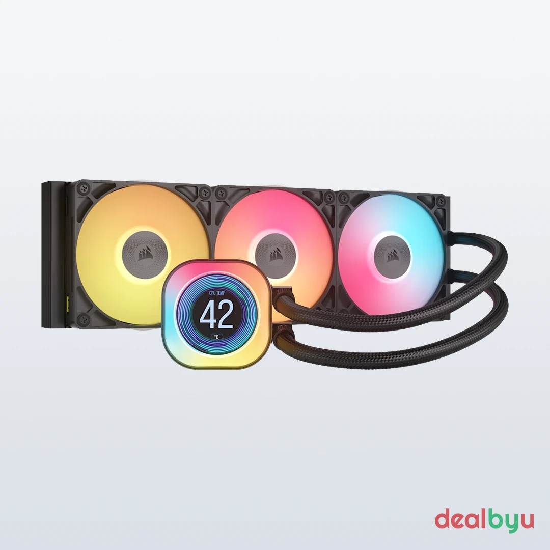 Corsair iCUE LINK Titan 360 RX LCD 360mm Liquid CPU Cooler — 360mm AIO Liquid CPU Cooler with LCD Display
