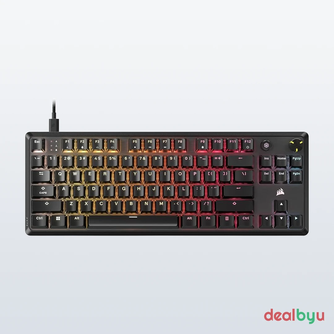 Corsair K70 CORE TKL RGB — Mechanical Gaming Keyboard, MLX Red, RGB, tenkeyless