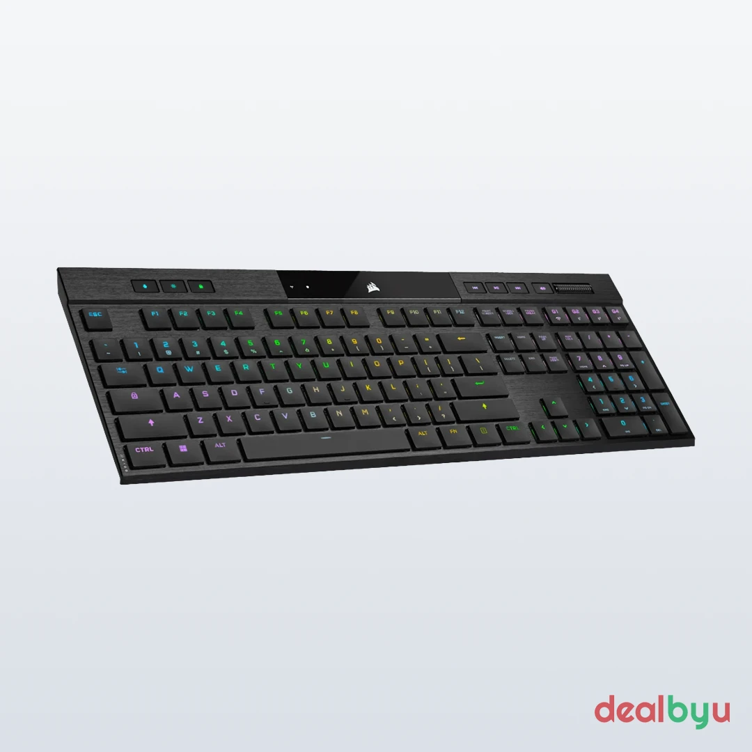 Corsair K100 AIR Wireless — Mechanical Gaming Keyboard, Cherry MX Ultra Low Profile, RGB, multi-device wireless