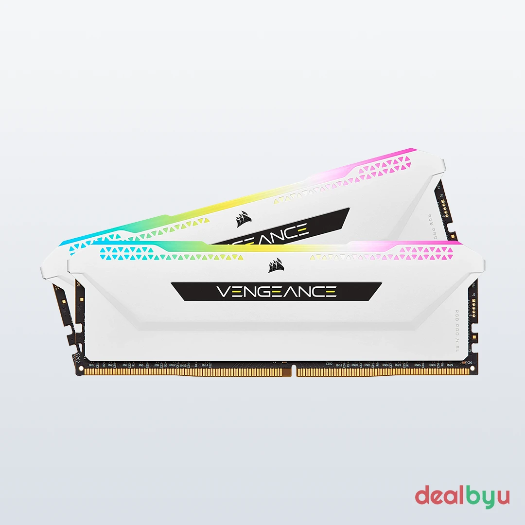 Corsair Vengeance RGB PRO SL DDR4 16 GB (2 × 8 GB) 3200 MT/s CL16 RGB White Desktop Memory Kit