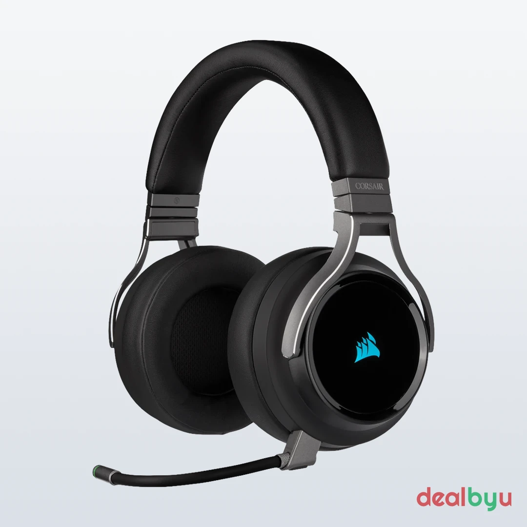 Corsair Virtuoso RGB Wireless — Wireless 2.4GHz Gaming Headset, 7.1 Surround, Detachable boom mic