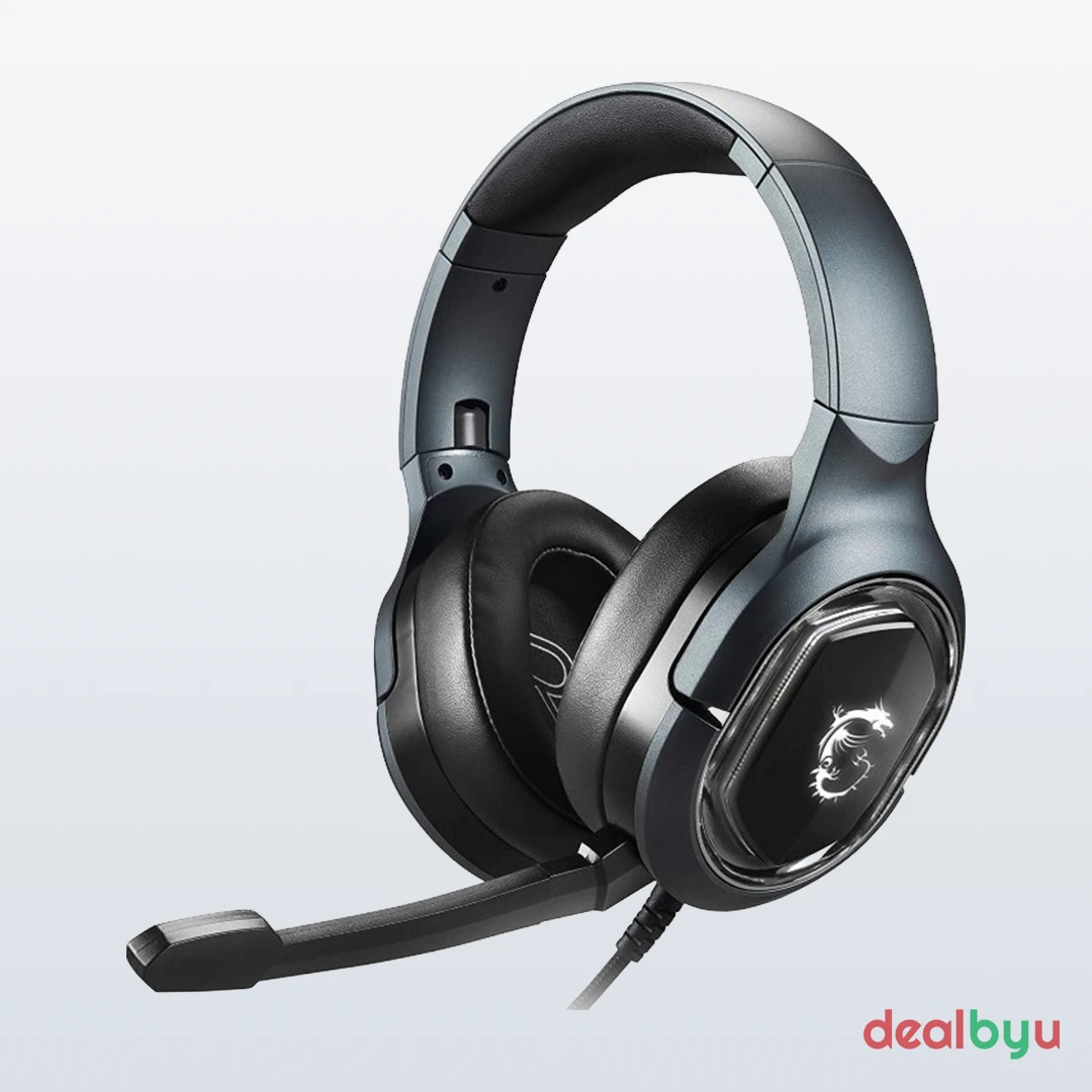 MSI Immerse GH50 — Wired USB Gaming Headset, 7.1 Surround, Detachable boom mic