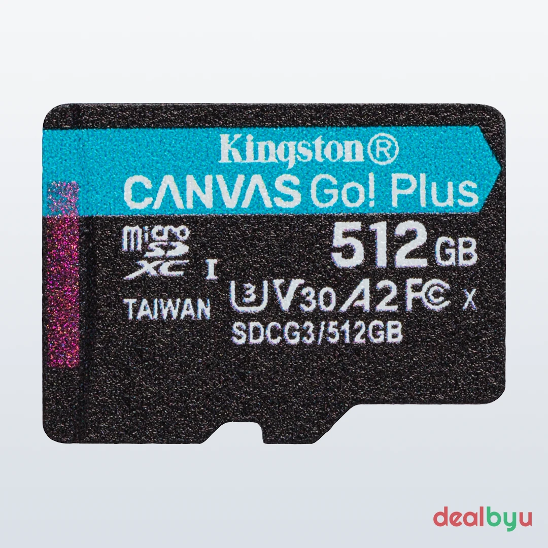 Kingston Canvas Go Plus microSD 512 GB microSDXC Memory Card (C10 U3 V30 A2, 170 MB/s)