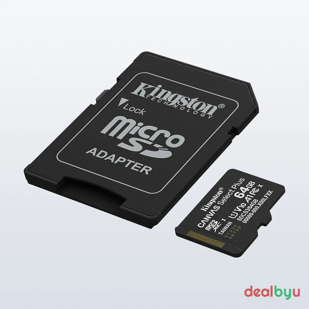 Kingston Canvas Select Plus microSD 64 GB microSDXC Memory Card (C10 U1 A1, 100 MB/s)