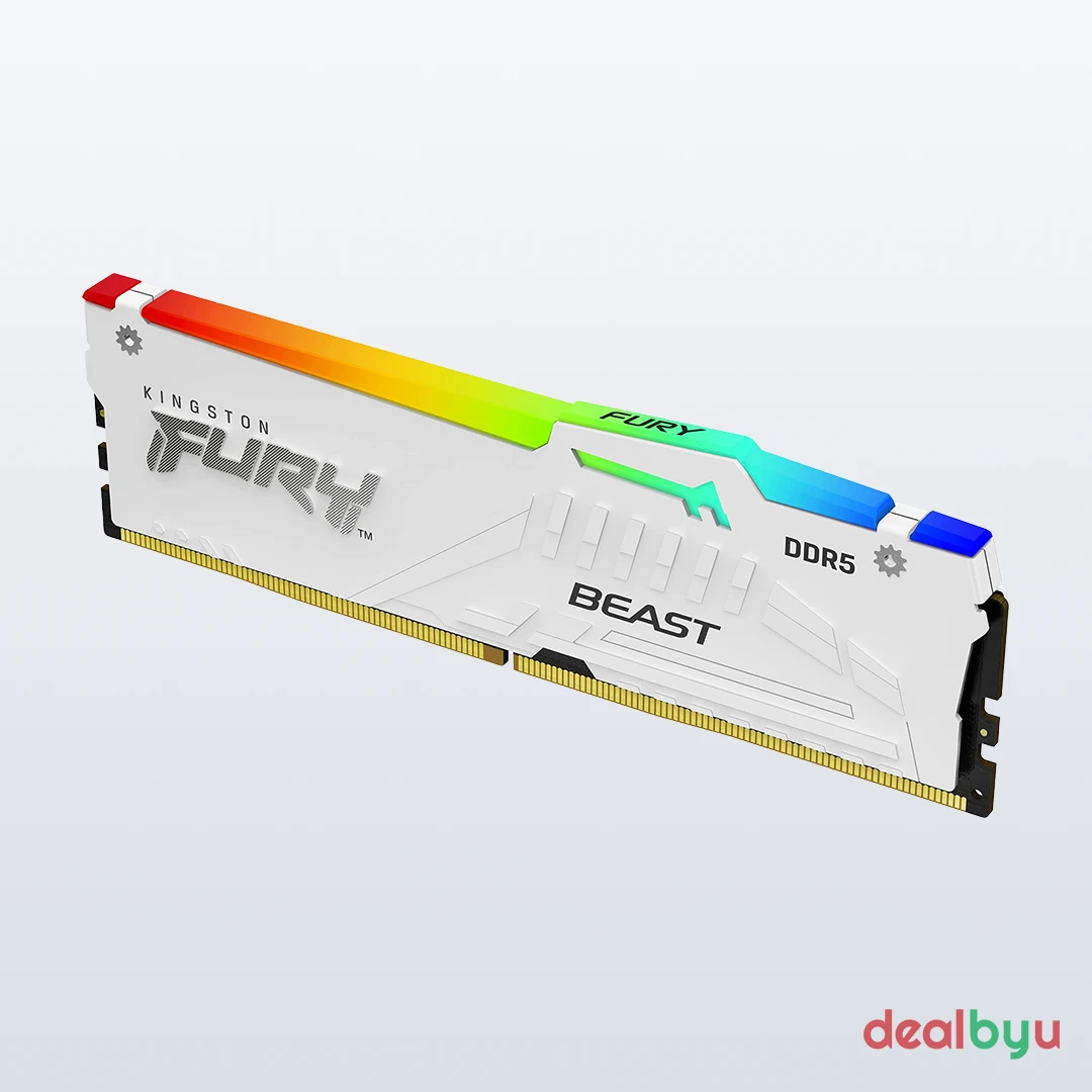 Kingston FURY Beast RGB DDR5 32 GB (1 × 32 GB) 6000 MT/s CL36 RGB White Desktop Memory Module