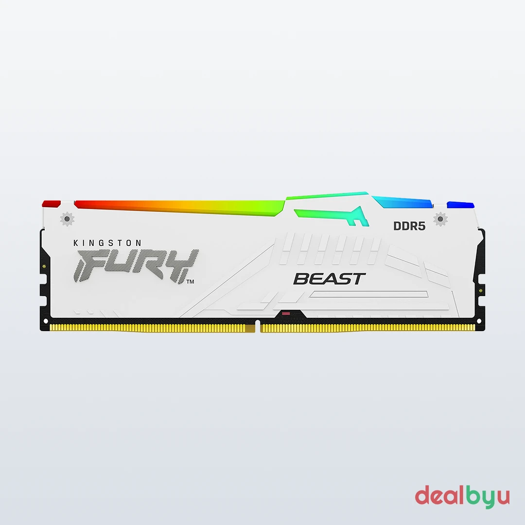 Kingston FURY Beast RGB DDR5 32 GB (2 × 16 GB) 6000 MT/s CL30 RGB White Desktop Memory Kit