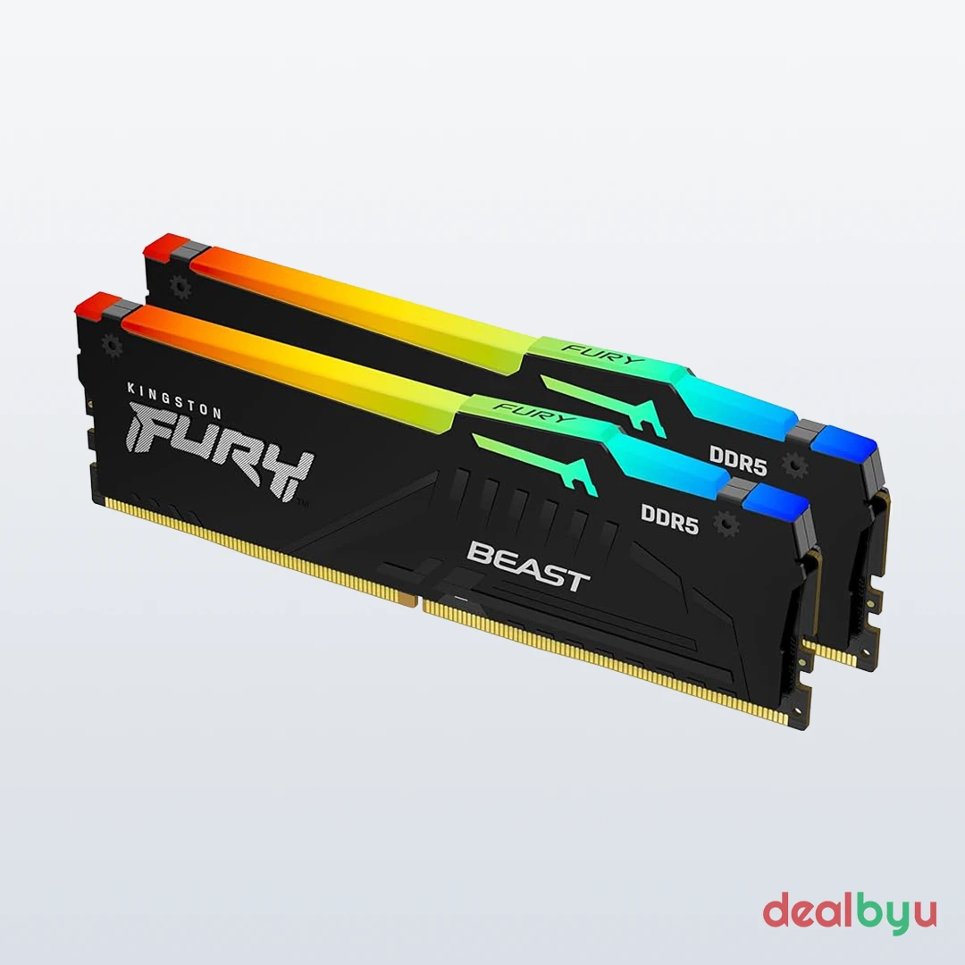 Kingston FURY Beast RGB DDR5 64 GB (2 × 32 GB) 6000 MT/s CL30 RGB Desktop Memory Kit