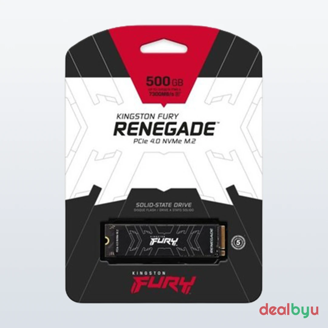 Kingston Fury Renegade 500 GB PCIe 4.0 NVMe M.2 2280 SSD (SFYRS/500G)