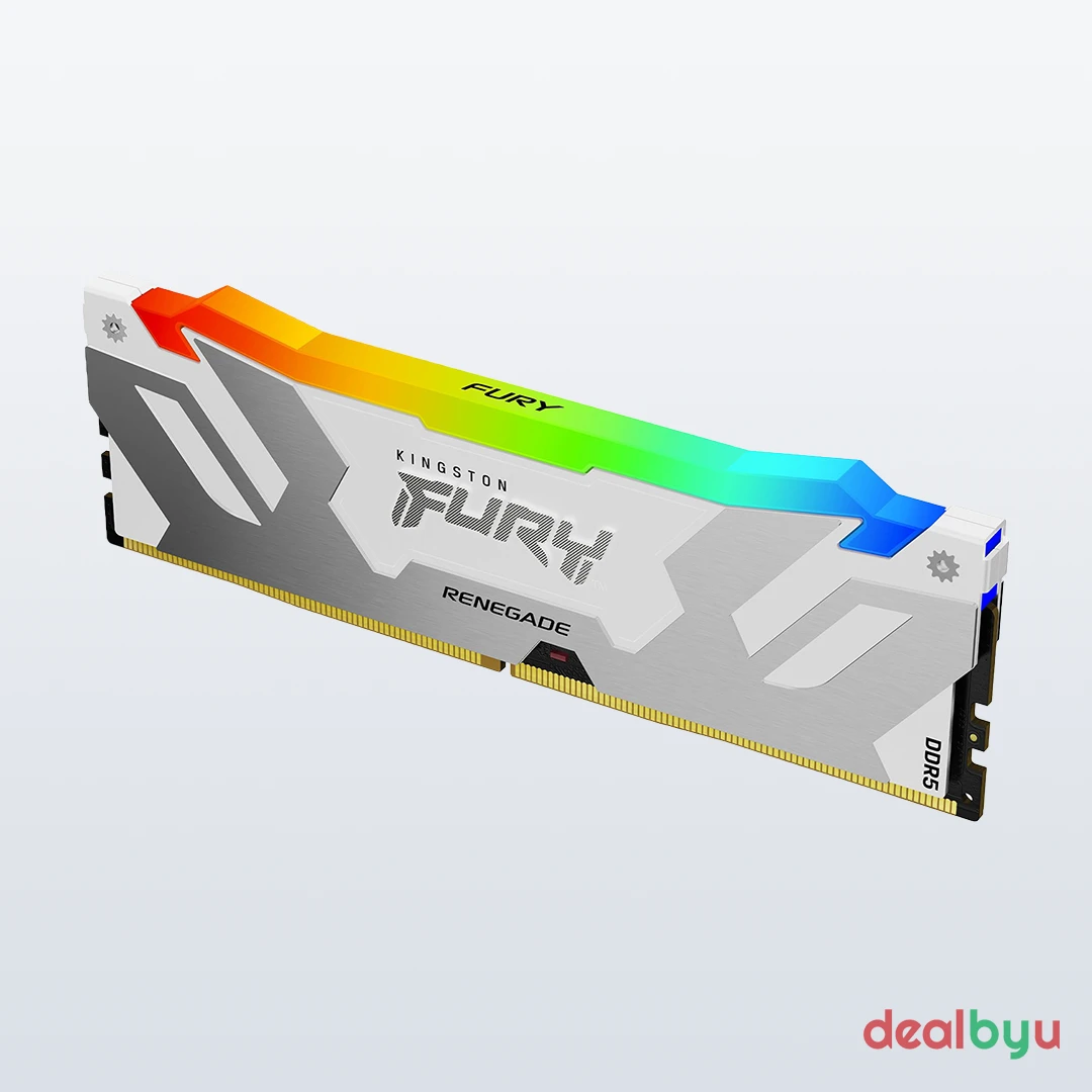 Kingston FURY Renegade RGB DDR5 16 GB (1 × 16 GB) 6400 MT/s CL32 RGB Silver/White Desktop Memory Module