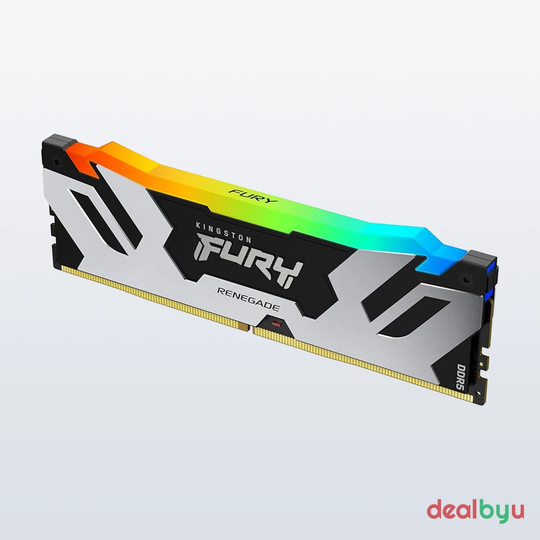 Kingston FURY Renegade RGB DDR5 16 GB (1 × 16 GB) 7200 MT/s CL38 RGB Silver/White Desktop Memory Module