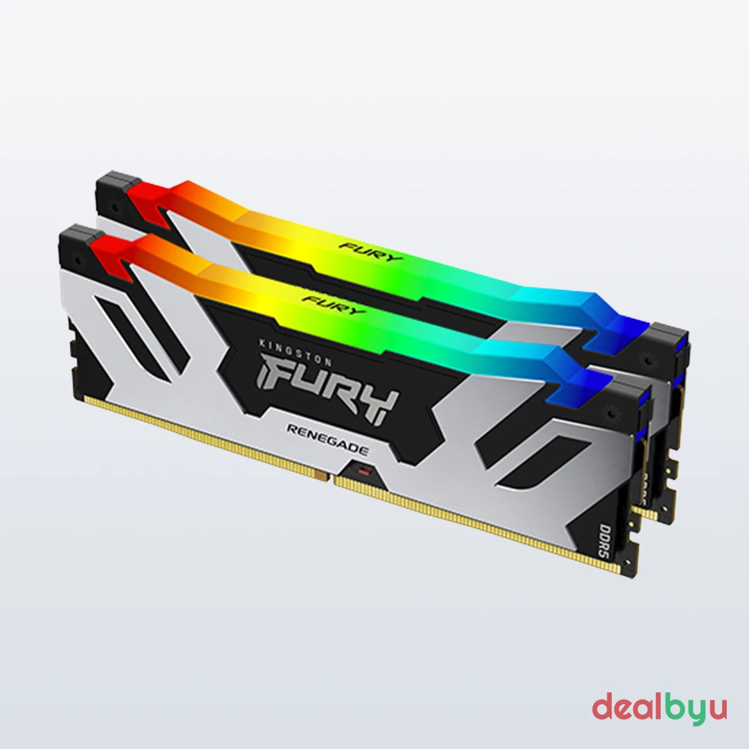 Kingston FURY Renegade RGB DDR5 32 GB (2 × 16 GB) 6400 MT/s CL32 RGB Silver/Black Desktop Memory Kit