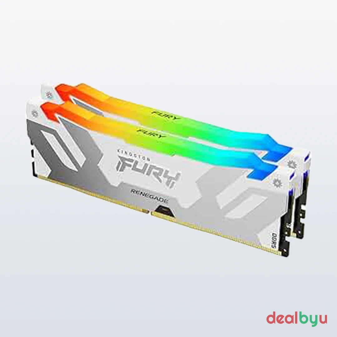 Kingston FURY Renegade RGB DDR5 64 GB (2 × 32 GB) 6000 MT/s CL32 RGB White Desktop Memory Kit
