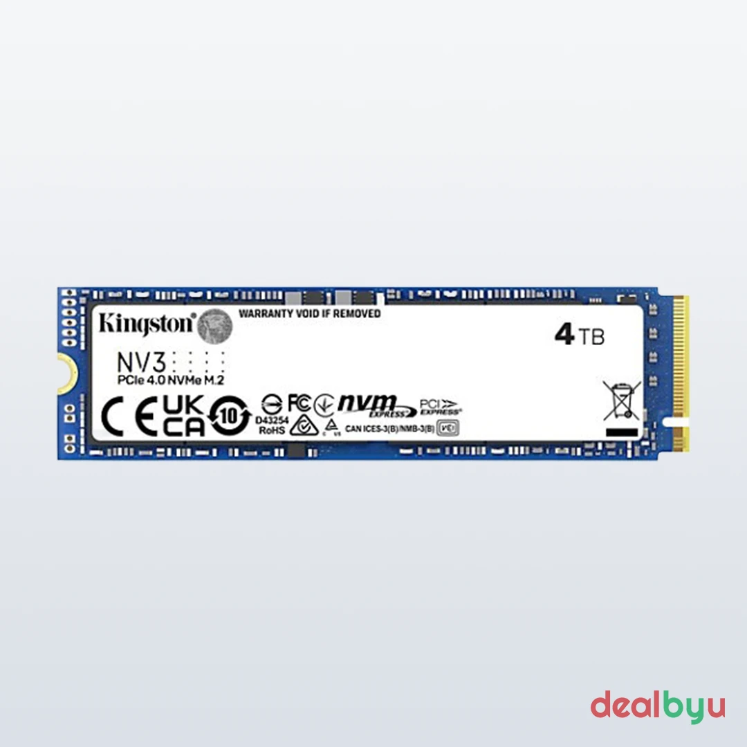 Kingston NV3 4 TB PCIe 4.0 NVMe M.2 2280 SSD (SNV3S/4000G)