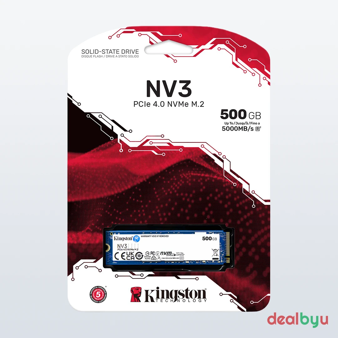 Kingston NV3 500 GB PCIe 4.0 NVMe M.2 2280 SSD (SNV3S/500G)