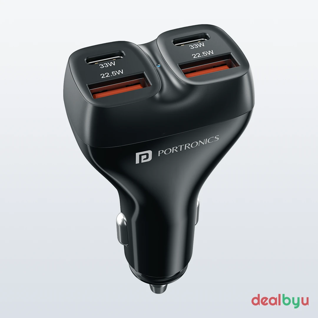 Portronics Car Power Quard (111W 4-Port Car Charger)