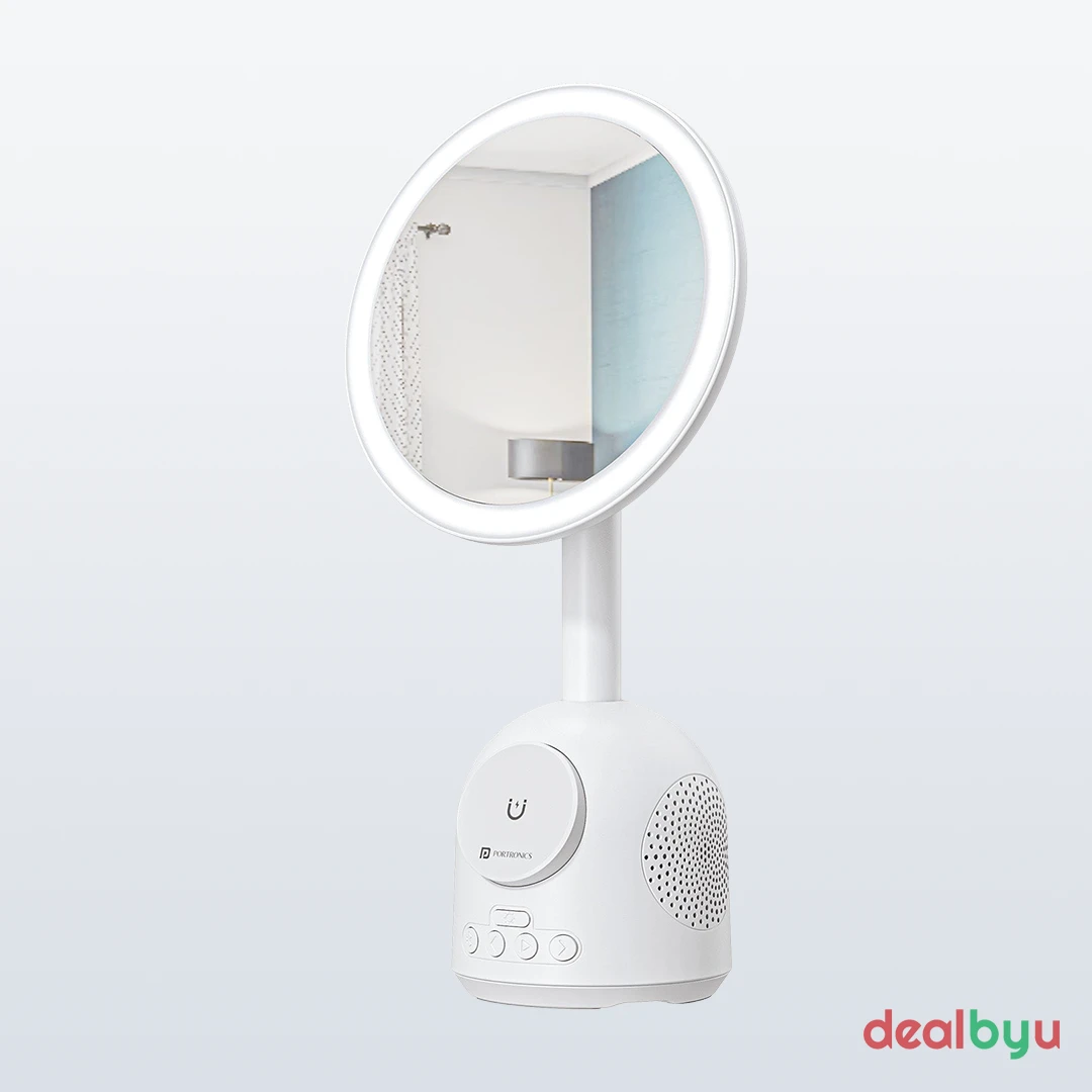 Portronics Movo II (15W Wireless Charger, 3-in-1 Mirror/Speaker)