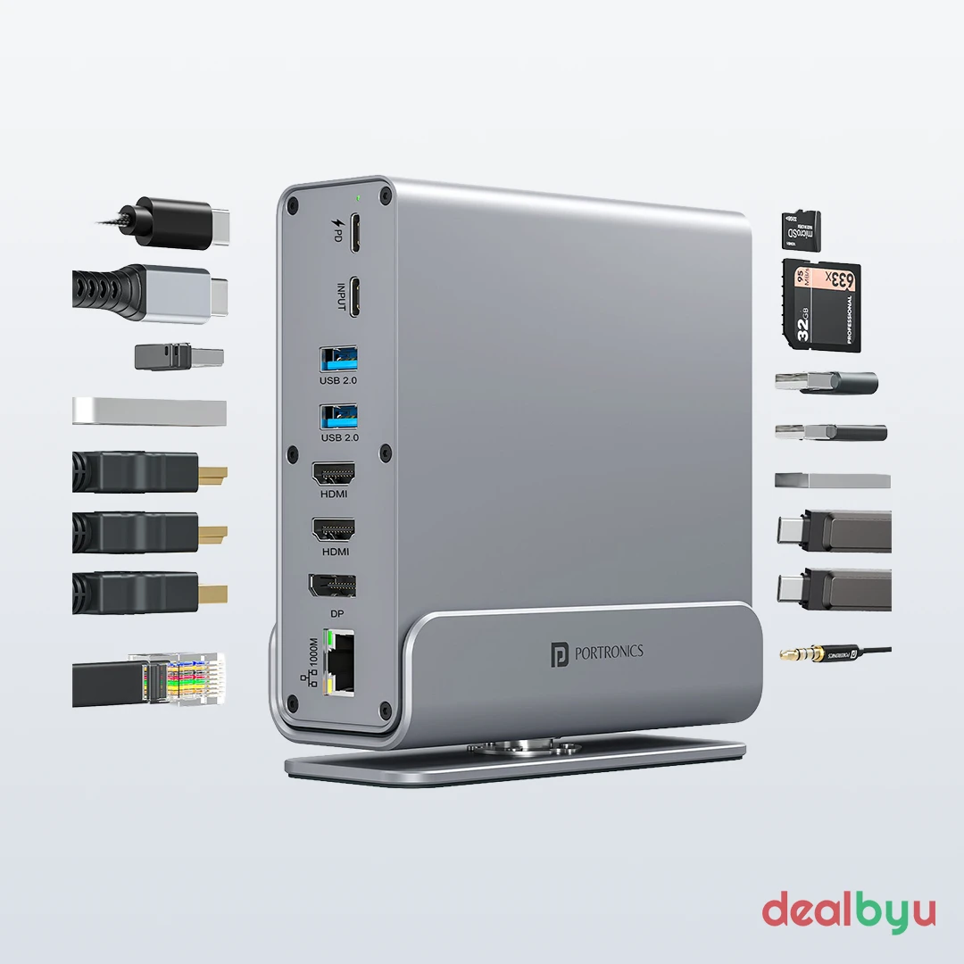 Portronics Mport Vault Pro (15-in-1 USB-C docking station, 100W PD)