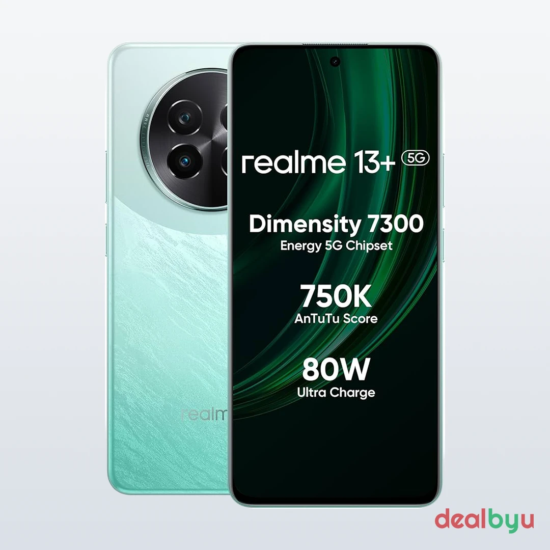 Realme 13+ 5G — Dimensity 7300 Energy, 12 GB / 256 GB, 6.67" AMOLED 120 Hz, 5000 mAh