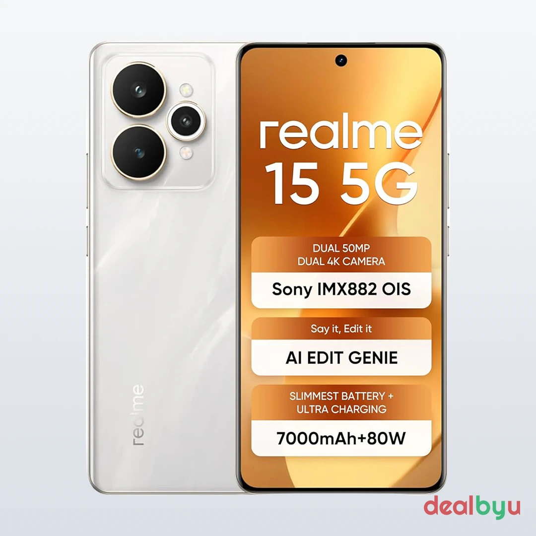 Realme 15 5G — Dimensity 7300+ Energy, 8 GB / 128 GB, 6.8" AMOLED 144 Hz, 7000 mAh
