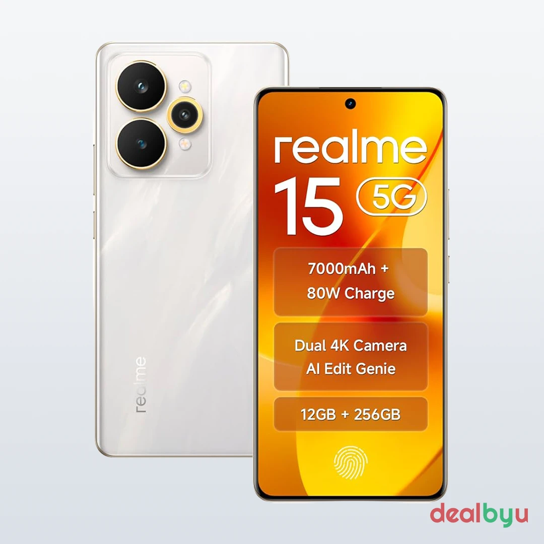 Realme 15 5G — Dimensity 7300+ Energy, 12 GB / 256 GB, 6.8" AMOLED 144 Hz, 7000 mAh