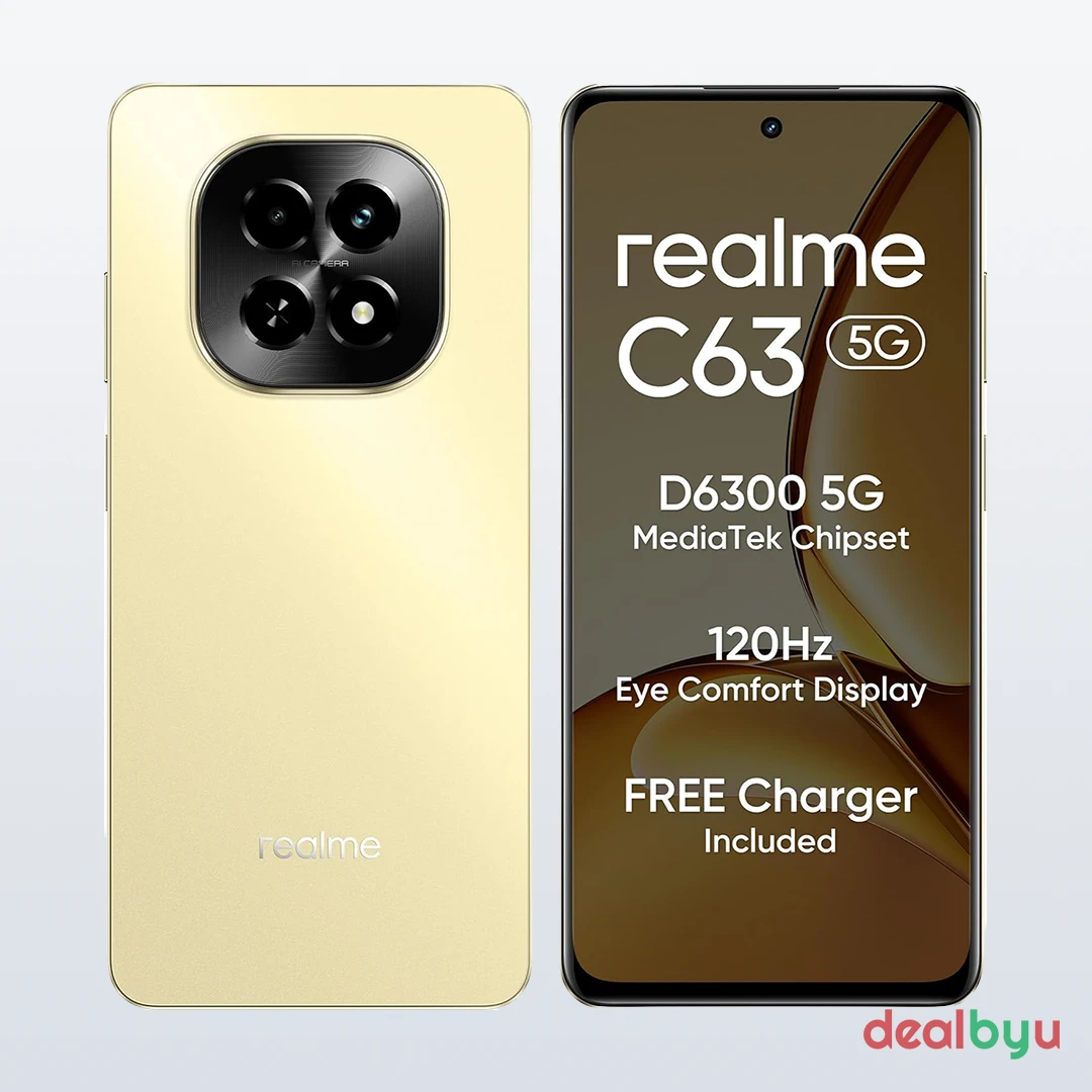 Realme C63 5G — Dimensity 6300, 4 GB / 128 GB, 6.67" LCD 120 Hz, 5000 mAh