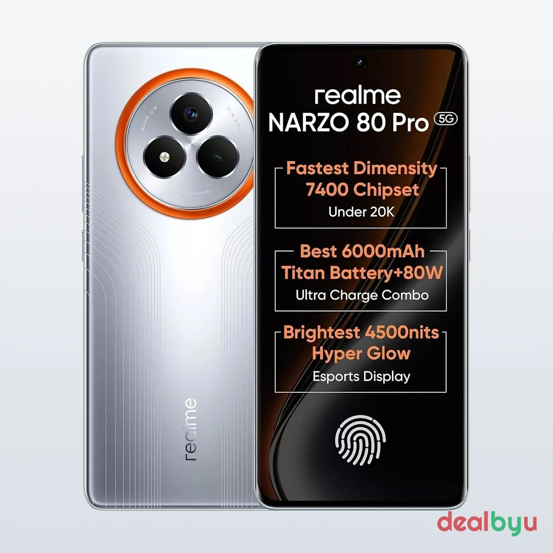 Realme Narzo 80 Pro 5G — Dimensity 7400, 8 GB / 256 GB, 6.7" AMOLED 120 Hz, 6000 mAh