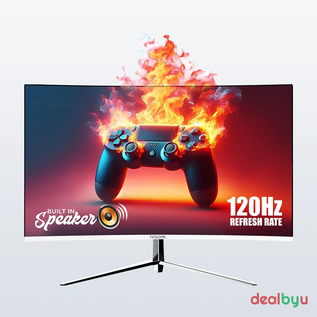 iVOOMi 24-Inch Frameless Curved LED Monitor (White, 120Hz)
