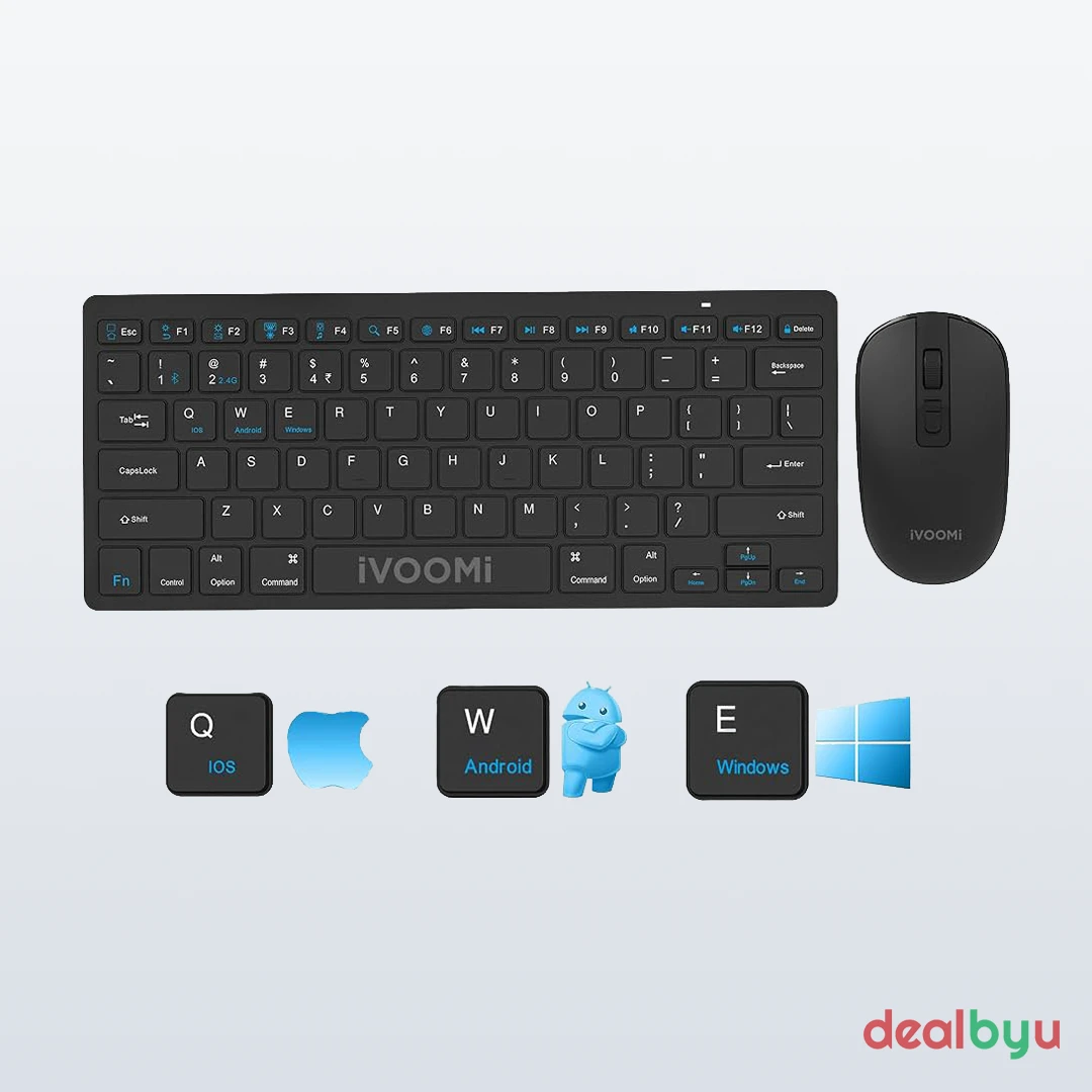 iVOOMi Zoox Black Wireless Keyboard & Mouse Combo