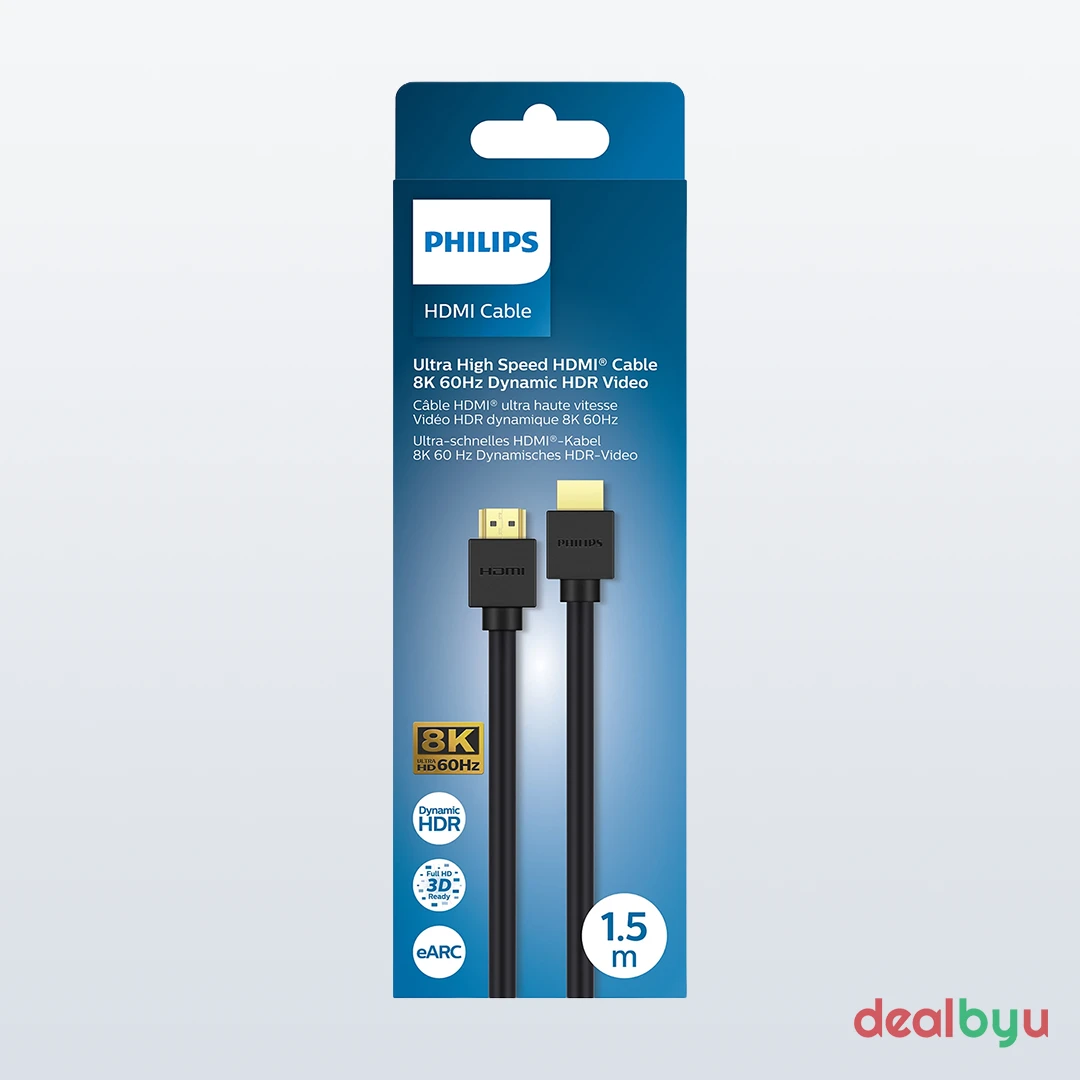 Philips SWV9702/00 HDMI 2.1 Cable (8K 60Hz, 2 m) — HDMI 2.1, 8K @ 60Hz