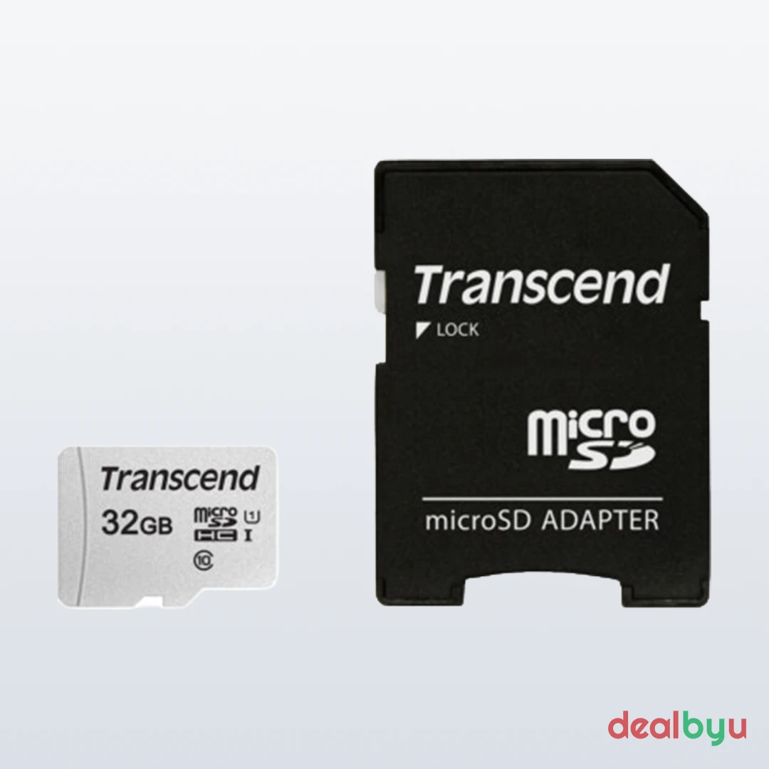 Transcend 300S microSD 32 GB microSDXC Memory Card (C10 U3 V30 A1, 100 MB/s)