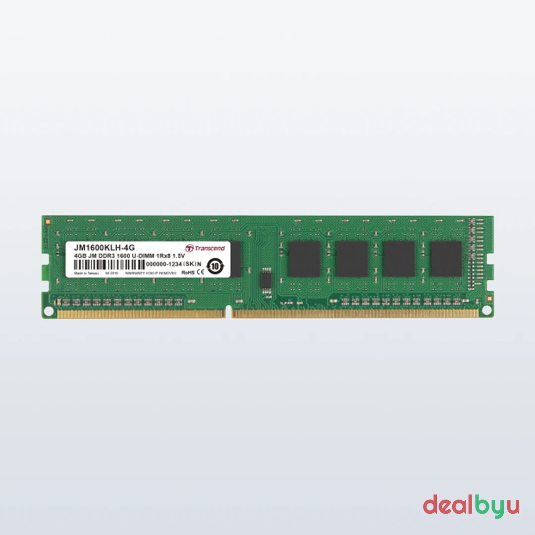Transcend JetRam DDR3 4 GB (1 × 4 GB) 1600 MT/s CL11 Green Desktop Memory Module