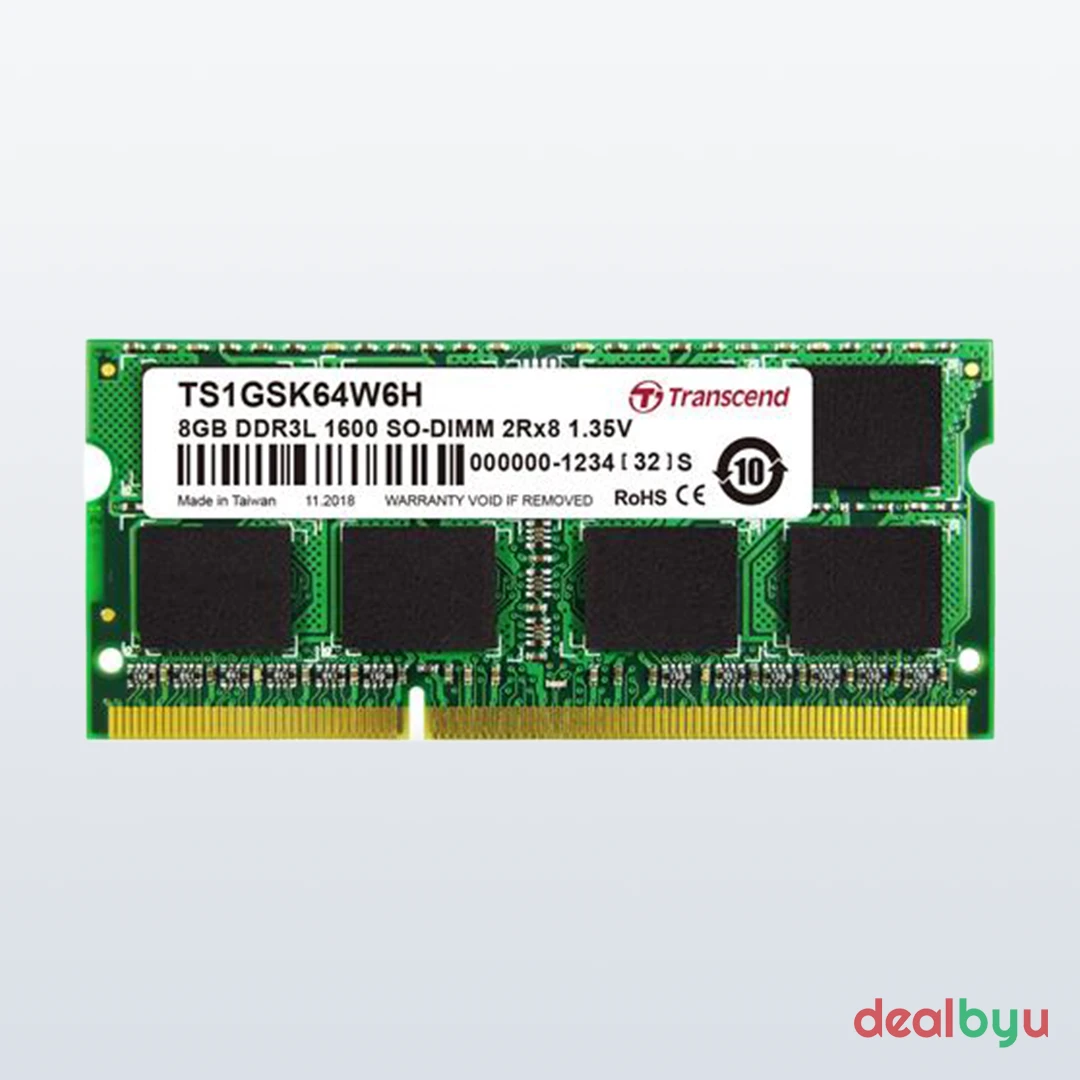 Transcend JetRam DDR3 8 GB (1 × 8 GB) 1600 MT/s CL11 Green Laptop Memory Module (SO-DIMM)