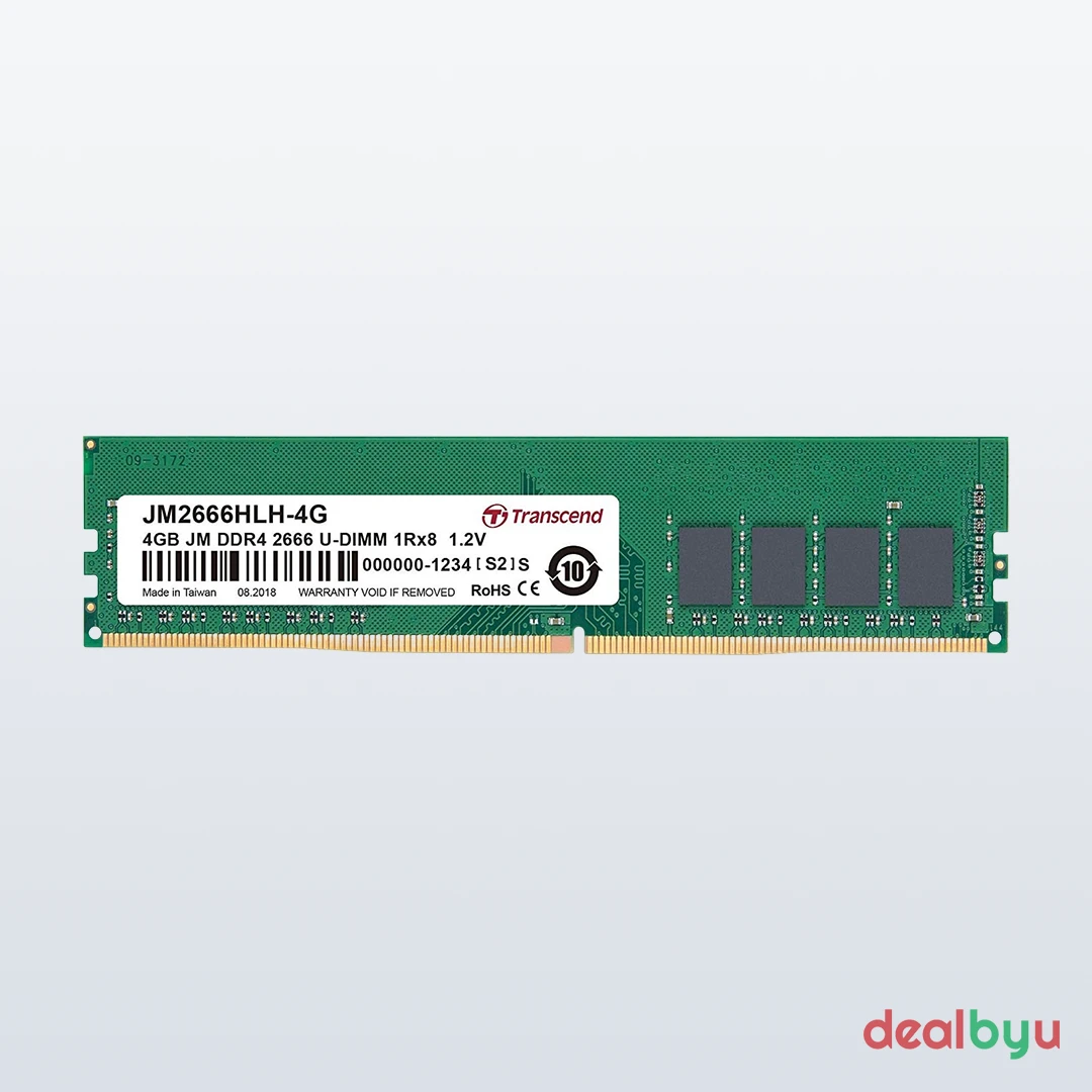 Transcend JetRam DDR4 4 GB (1 × 4 GB) 2666 MT/s CL19 Green Laptop Memory Module (SO-DIMM)