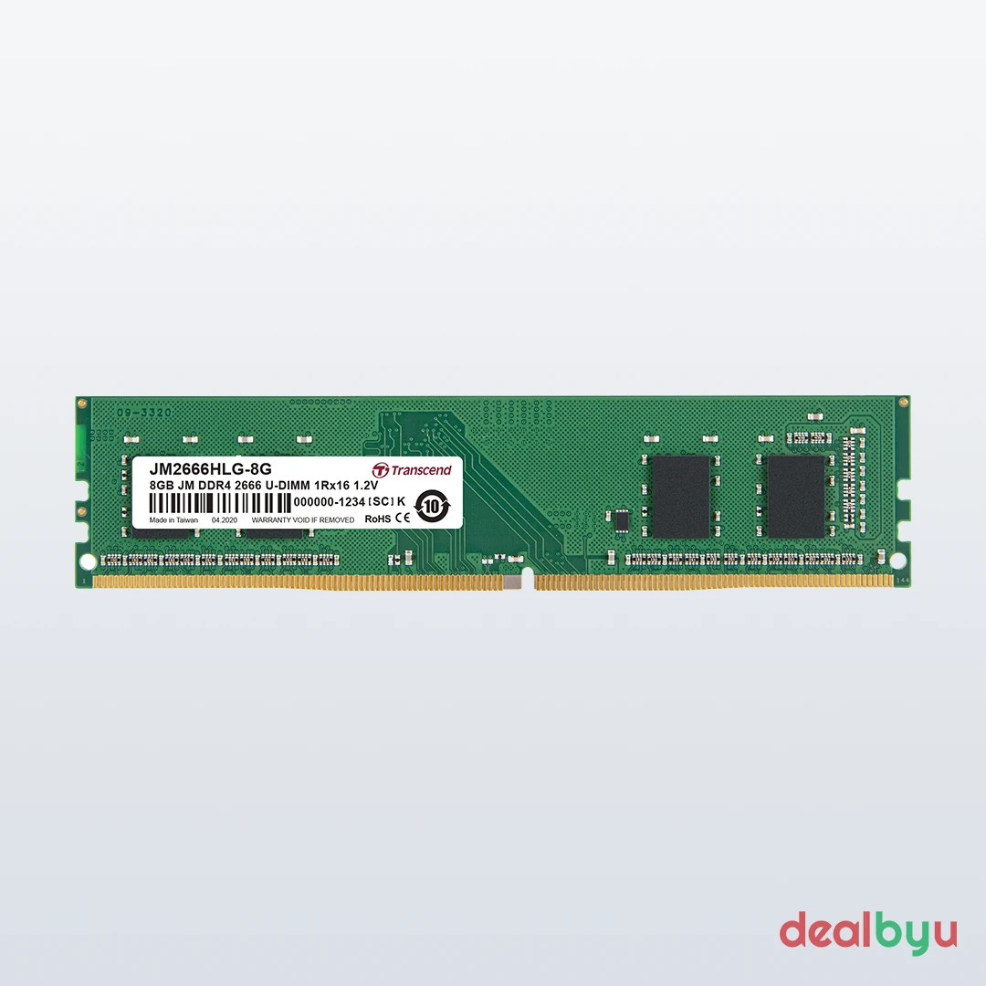 Transcend JetRam DDR4 8 GB (1 × 8 GB) 2666 MT/s CL19 Green Desktop Memory Module
