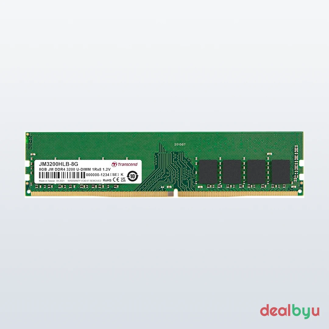 Transcend JetRam DDR4 8 GB (1 × 8 GB) 3200 MT/s CL22 Green Desktop Memory Module