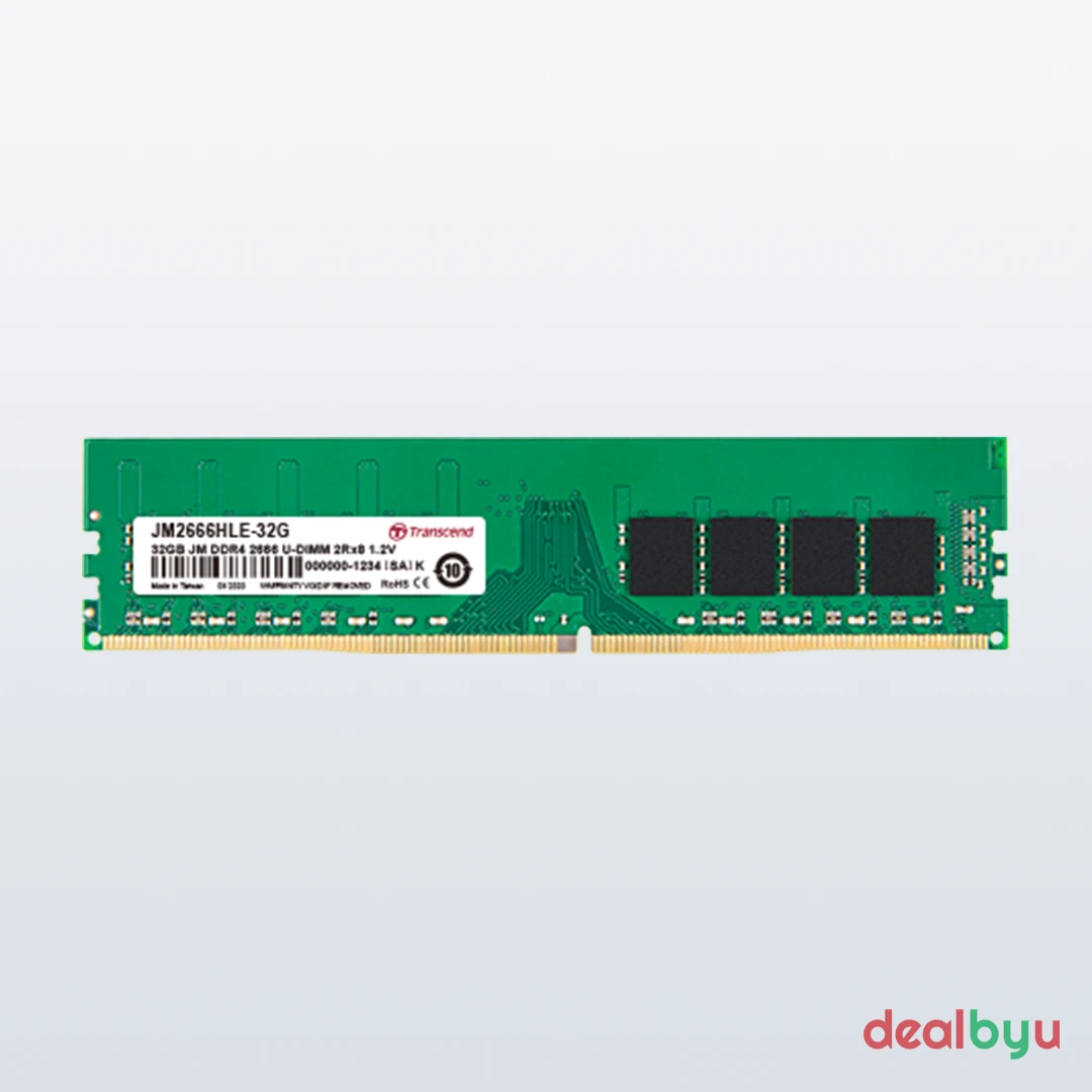 Transcend JetRam DDR4 16 GB (1 × 16 GB) 2666 MT/s CL19 Green Desktop Memory Module