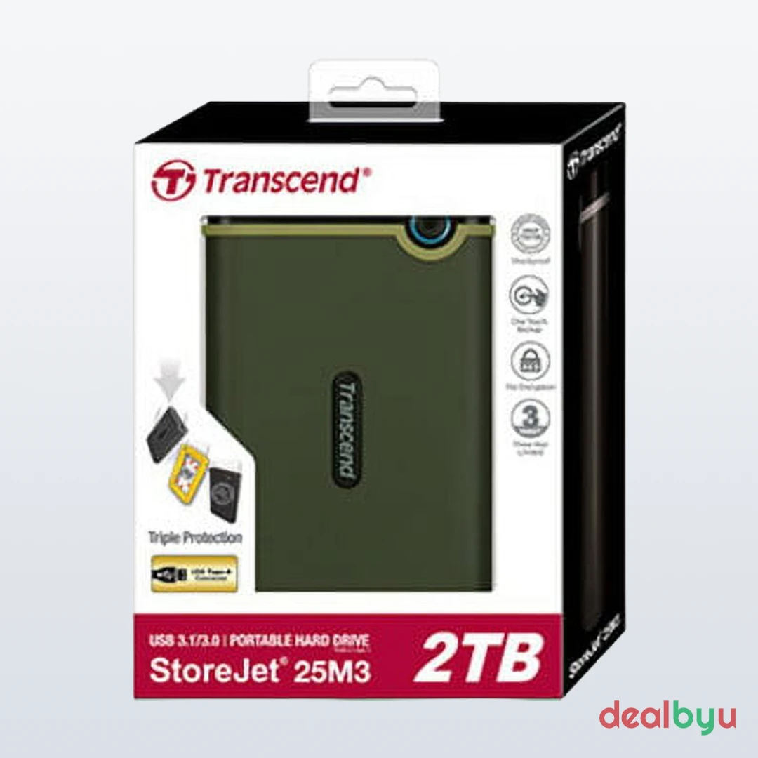 Transcend StoreJet 25M3 2 TB Portable External Hard Drive