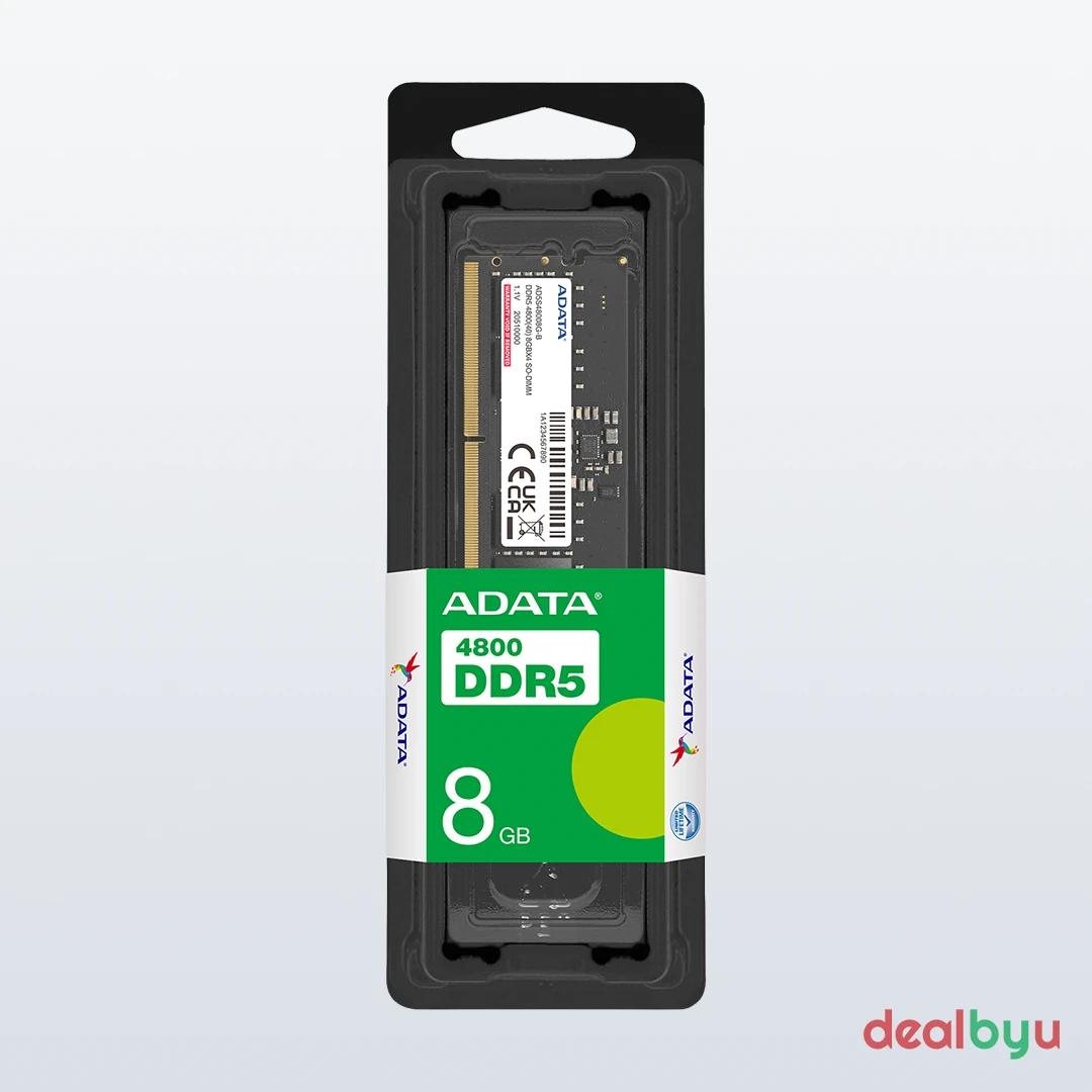 ADATA Premier DDR5 8 GB (1 × 8 GB) 4800 MT/s CL40 Green Laptop Memory Module (SO-DIMM)