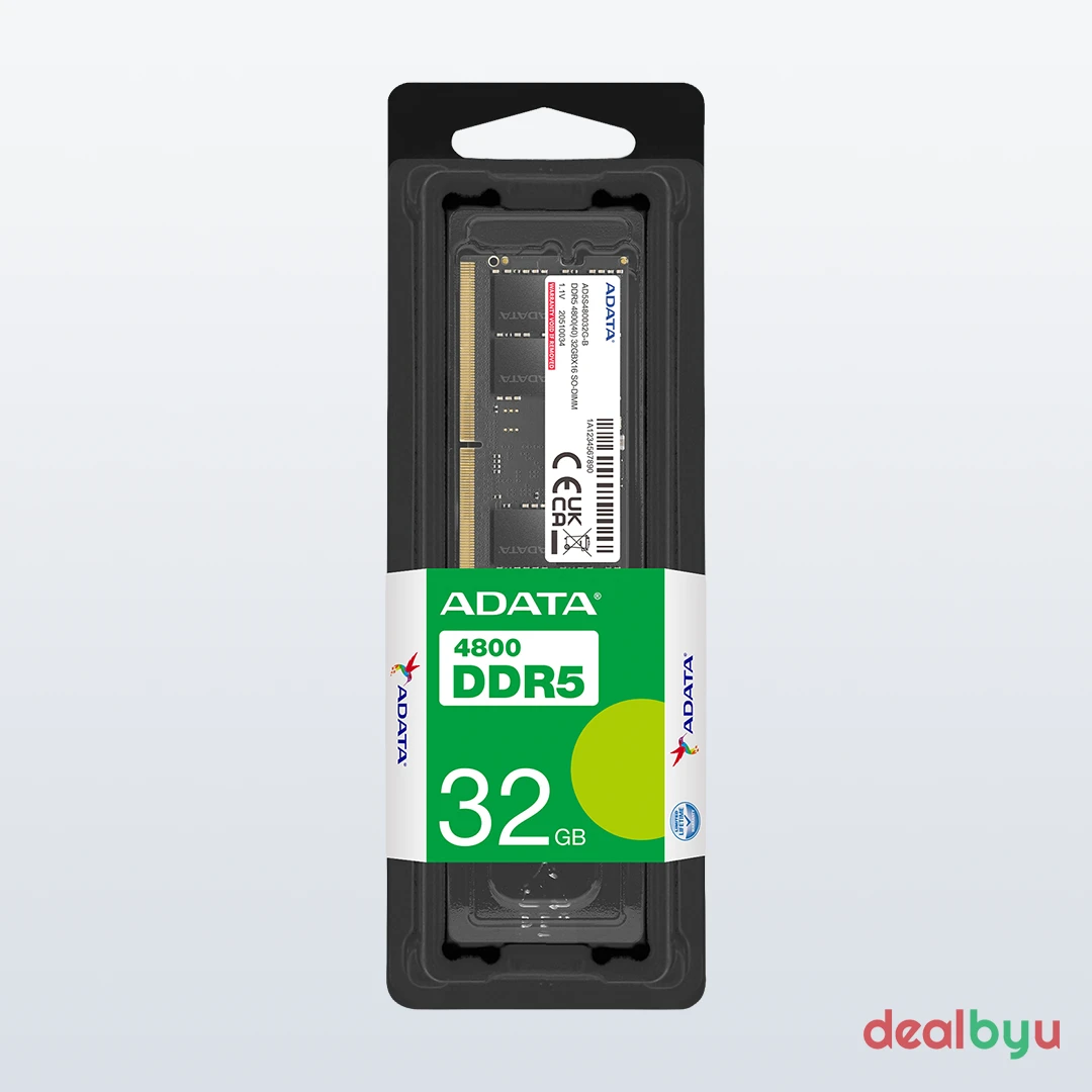 ADATA Premier DDR5 32 GB (1 × 32 GB) 4800 MT/s CL40 Green Laptop Memory Module (SO-DIMM)